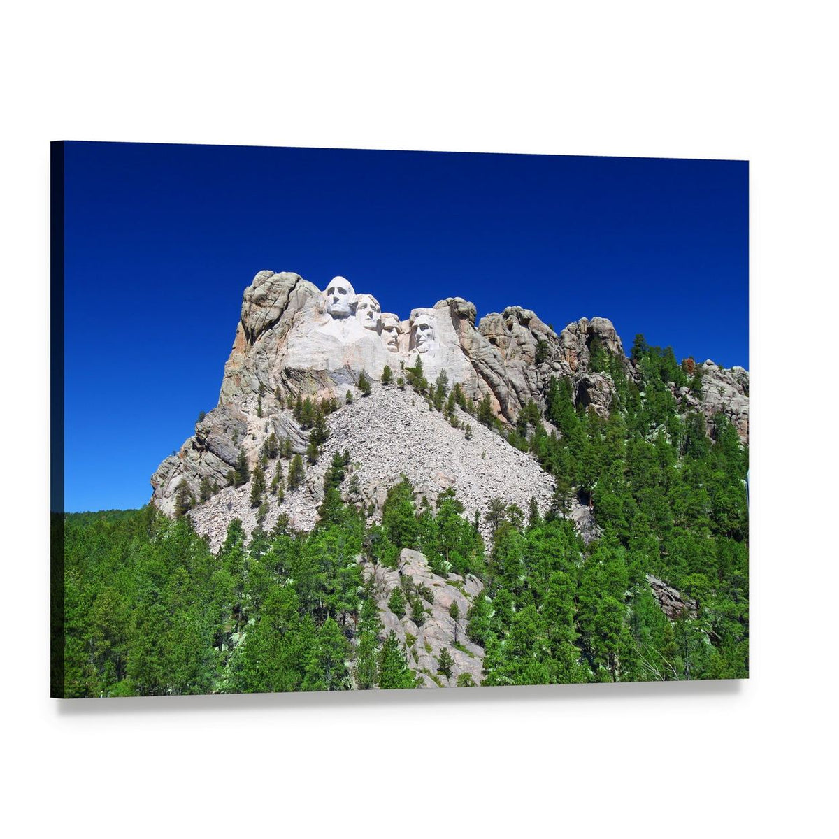 Mount Rushmore in the Black Hills Canvas Wall Art, single panel gallery wrapped canvas, angled product view