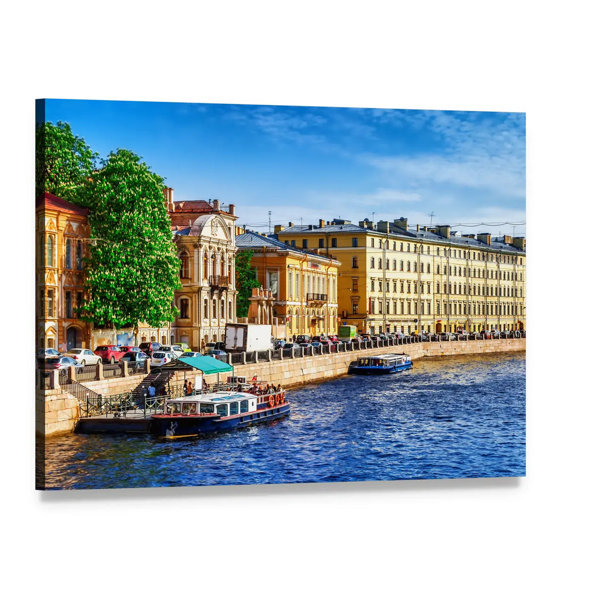 Fontanka Canal, Saint Petersburg Canvas Wall Art, single panel gallery wrapped canvas, angled product view