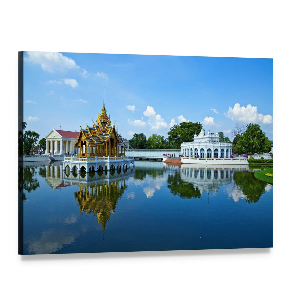 Bang Pa in Palace Reflections Canvas Wall Art, single panel gallery wrapped canvas, angled product view