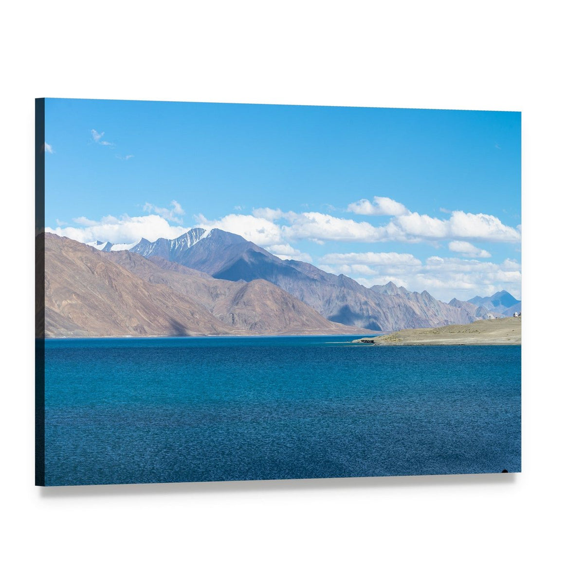 Mountain at Pangong Lake Canvas Wall Art, single panel gallery wrapped canvas, angled product view