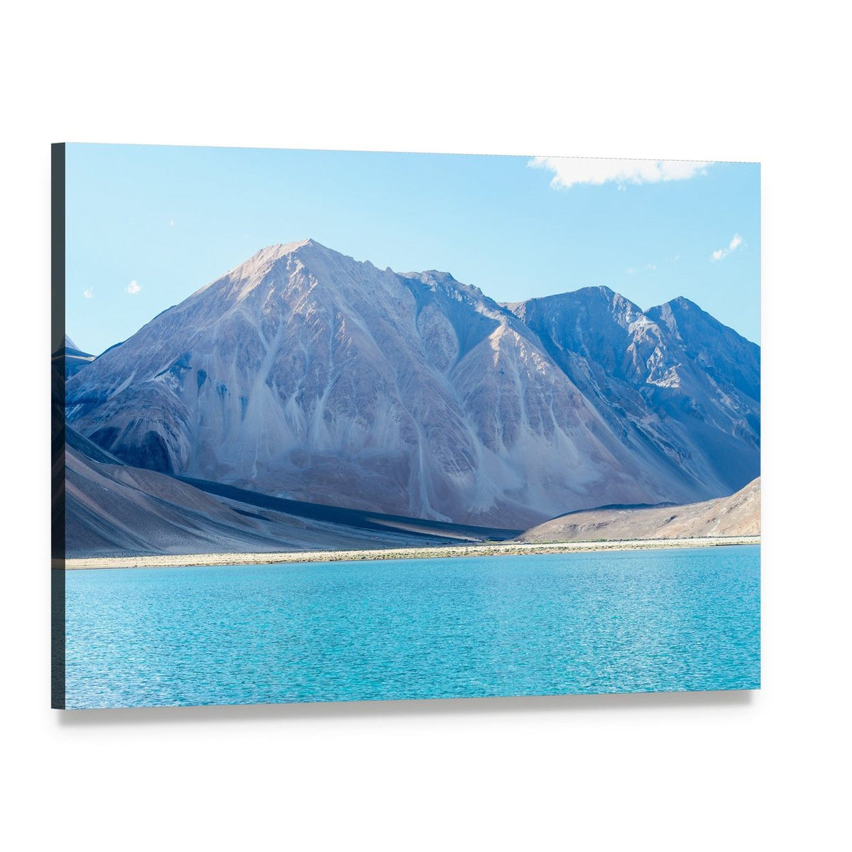 Mountain at Pangong Lake Canvas Wall Art, single panel gallery wrapped canvas, angled product view