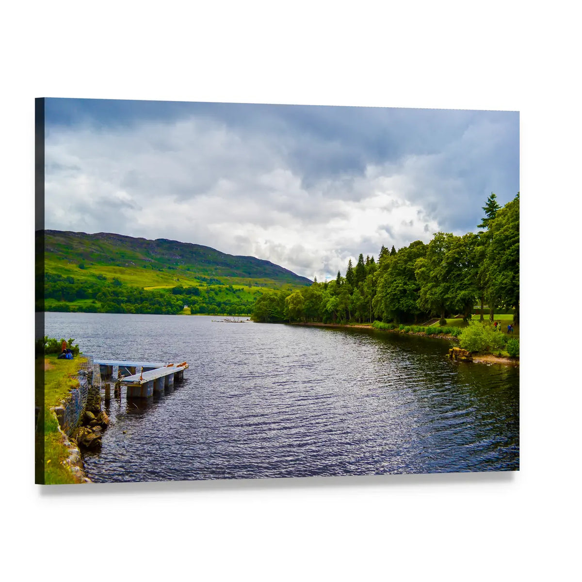 Loch Ness from Fort Augustus Canvas Wall Art, single panel gallery wrapped canvas, angled product view