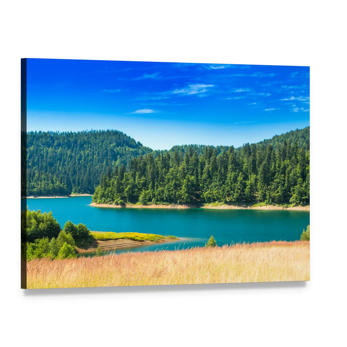 Lokvarsko Lake Croatia Canvas Wall Art, single panel gallery wrapped canvas, angled product view