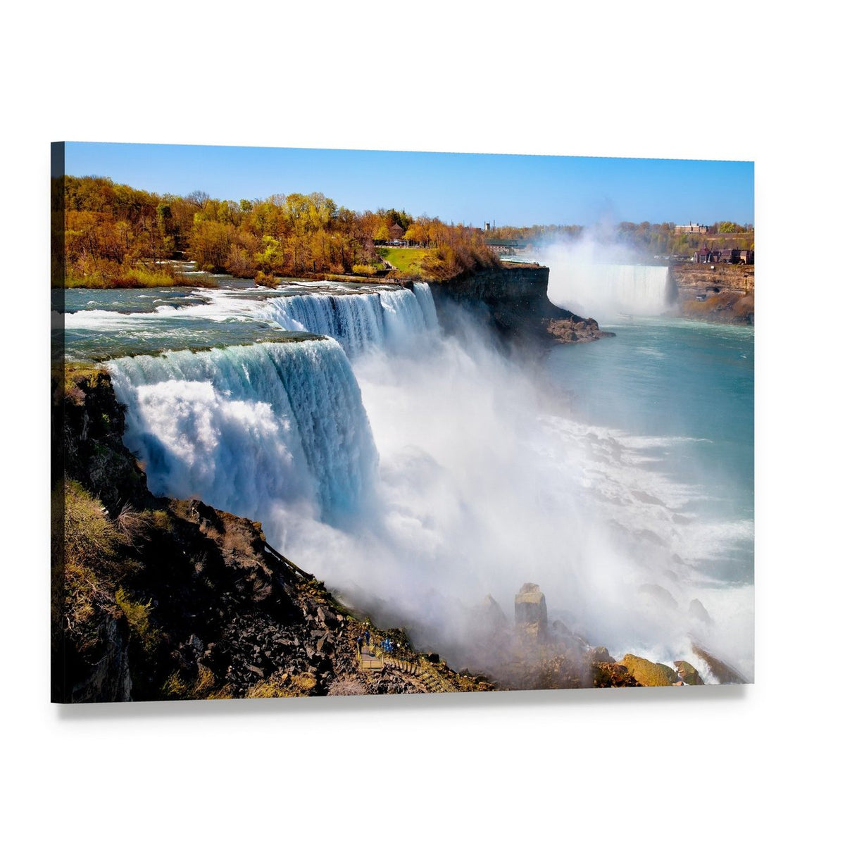 American Side of Niagara Falls Canvas Wall Art, single panel gallery wrapped canvas, angled product view