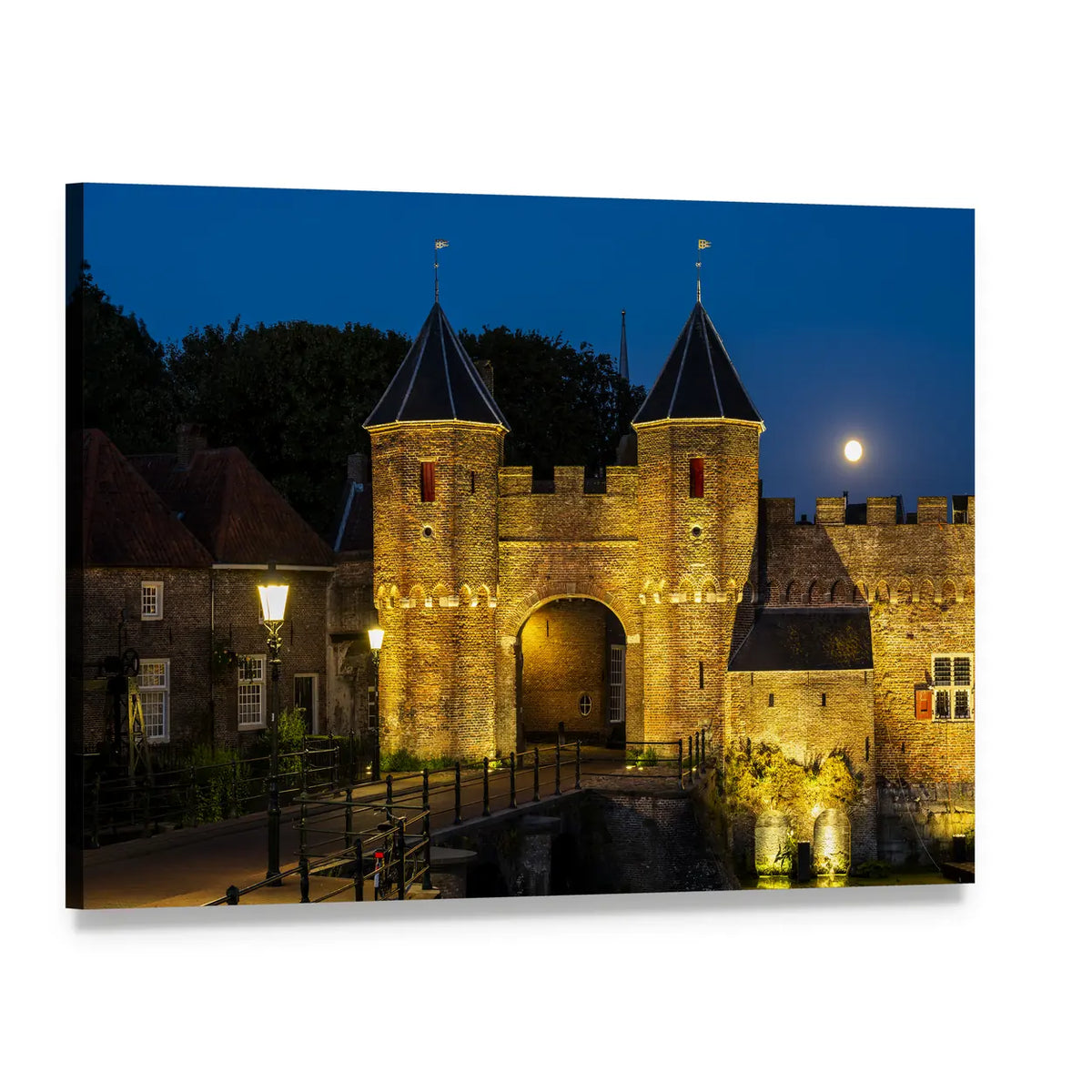 Koppelpoort Gate in Moonlight Canvas Wall Art, single panel gallery wrapped canvas, angled product view