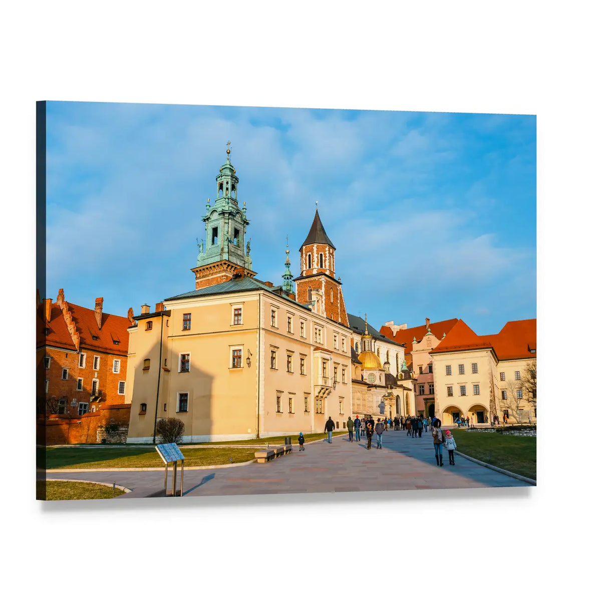 Wawel Castle in Krakow Canvas Wall Art, single panel gallery wrapped canvas, angled product view