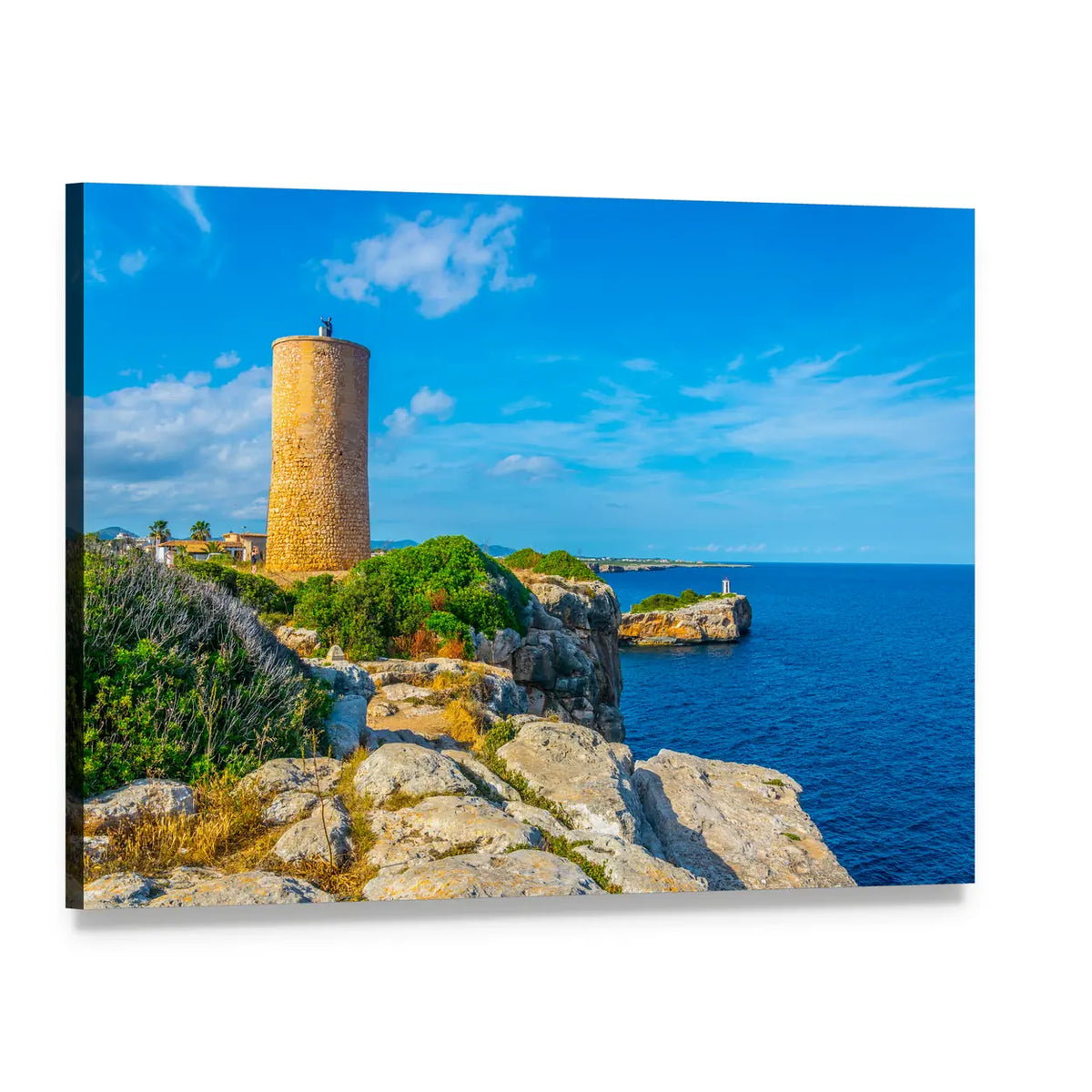 Torre Del Serral Dels Falcons Canvas Wall Art, single panel gallery wrapped canvas, angled product view