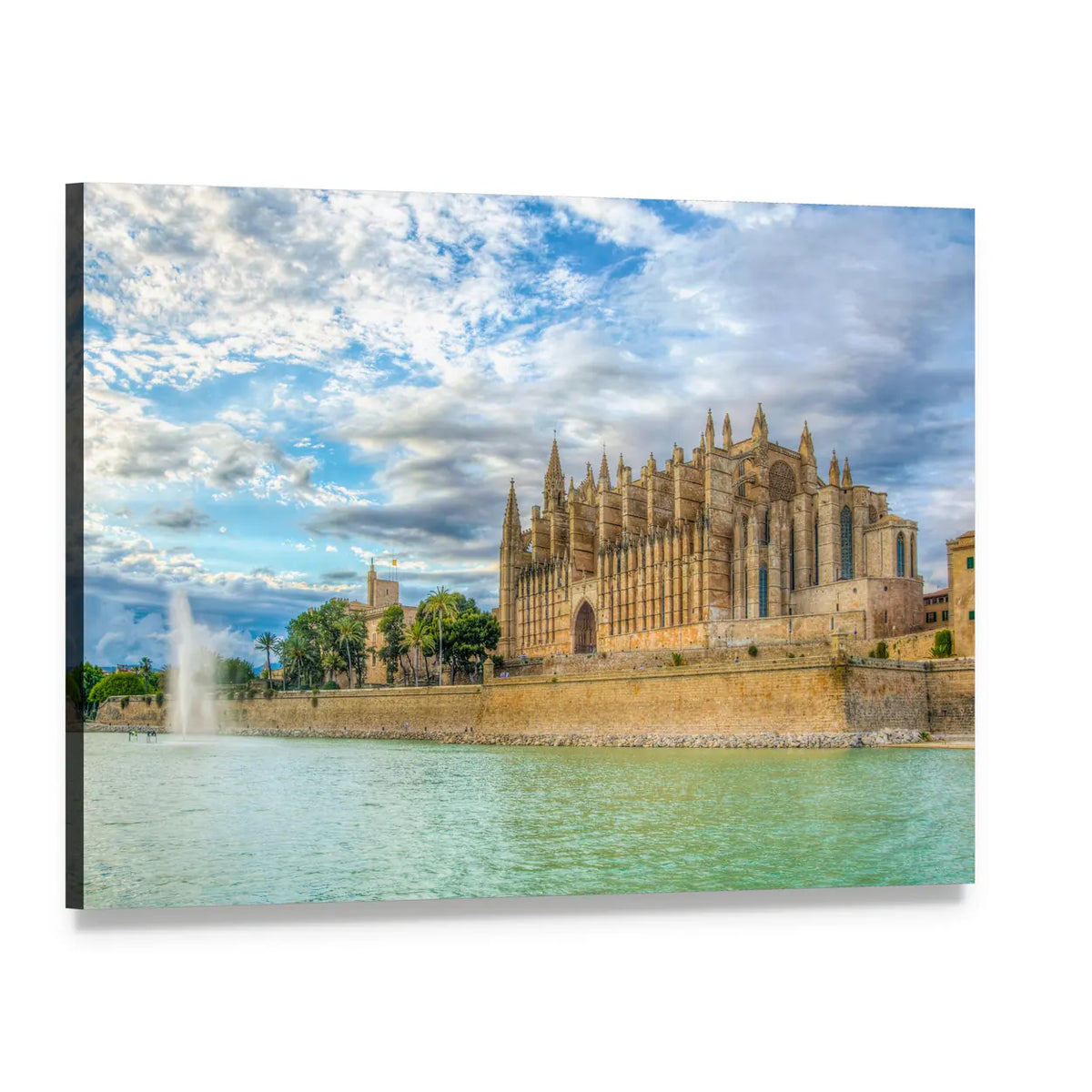 Gothic Cathedral by Calm Waterfront Canvas Wall Art, single panel gallery wrapped canvas, angled product view