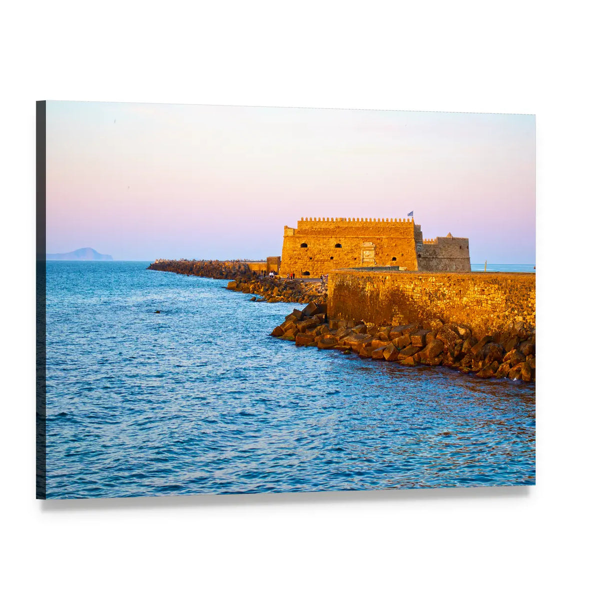Venetian Fortress in Heraklion, Greece Canvas Wall Art, single panel gallery wrapped canvas, angled product view