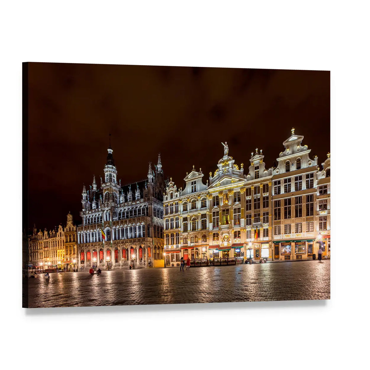Brussels Grand Place Canvas Wall Art, single panel gallery wrapped canvas, angled product view