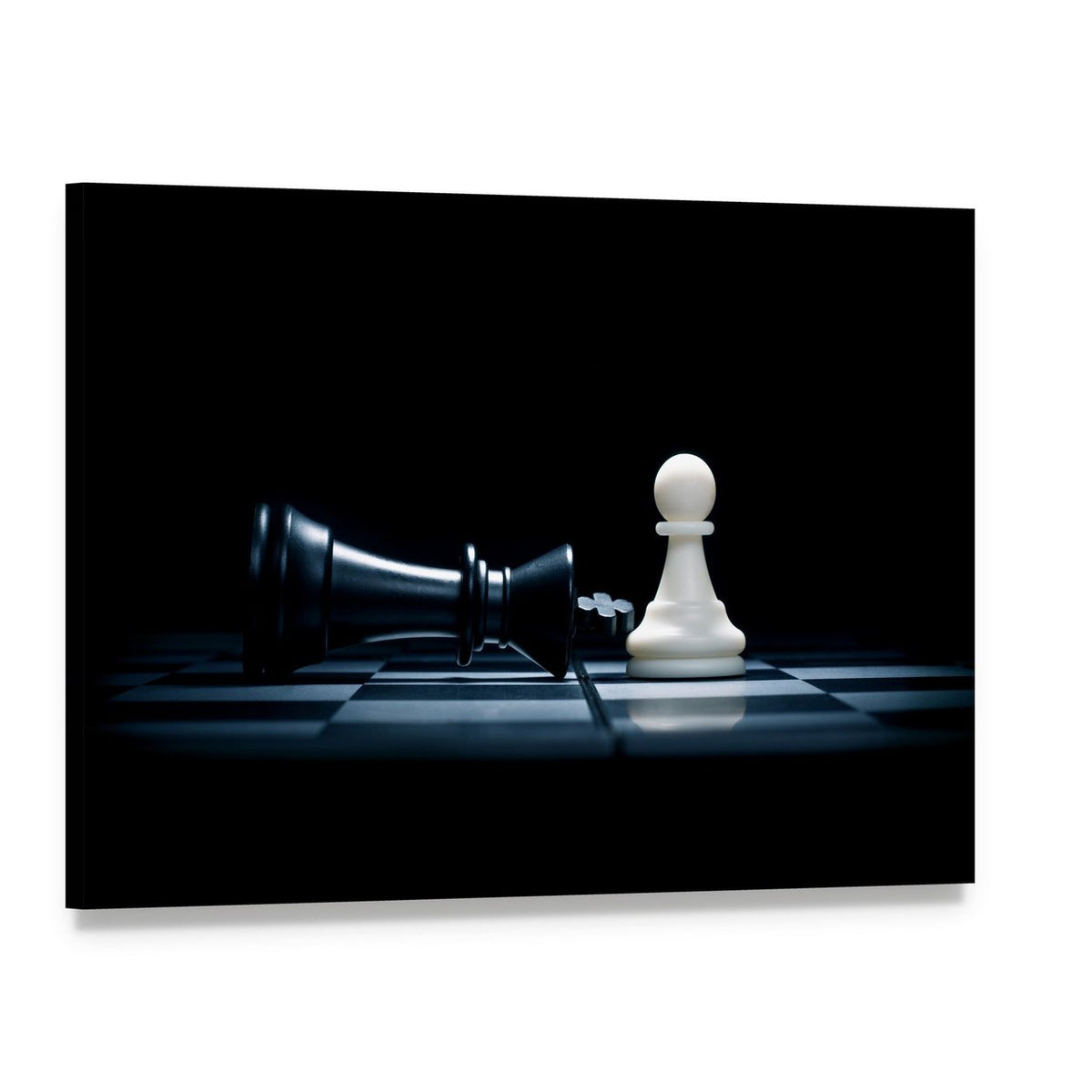 Pawn & the Won King Canvas Wall Art, single panel gallery wrapped canvas, angled product view
