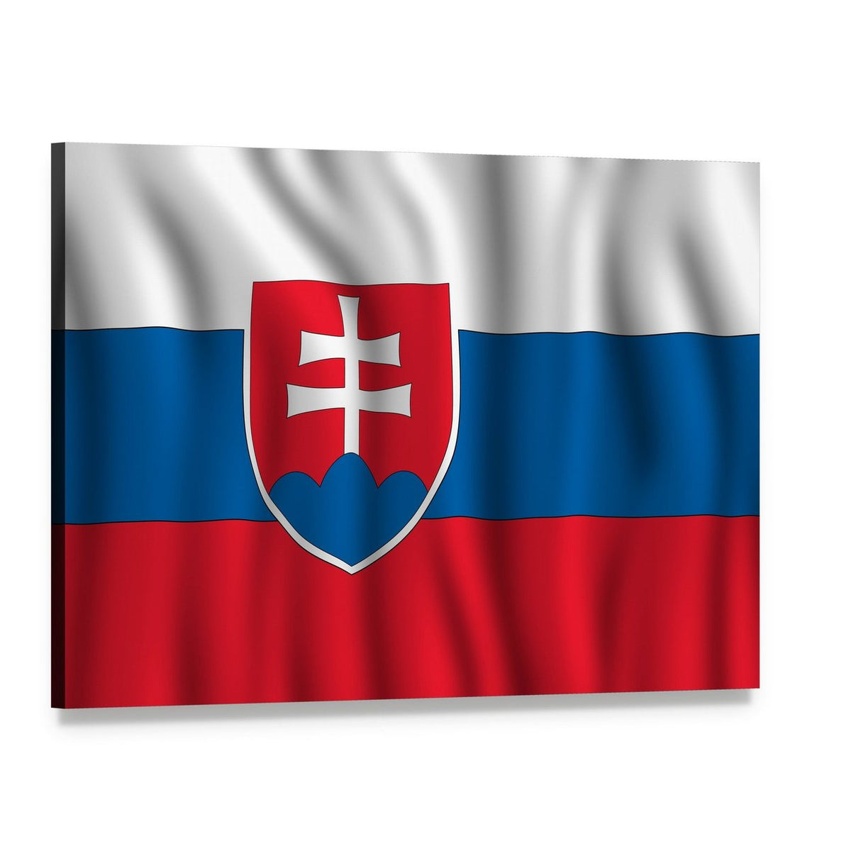 Slovak Flag Illustration Canvas Wall Art, single panel gallery wrapped canvas, angled product view