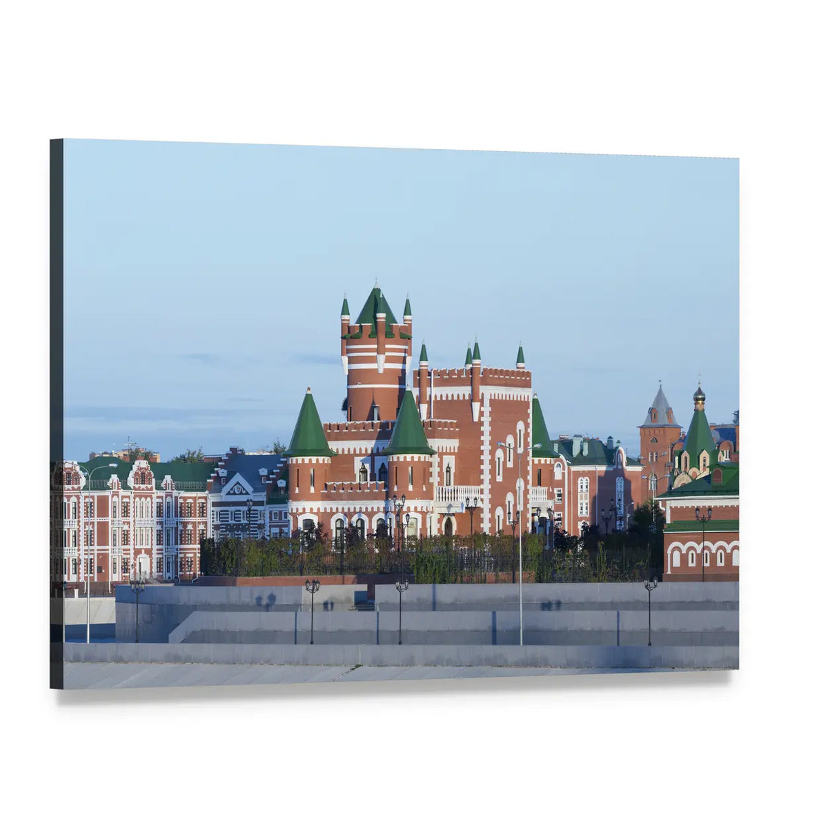 Yoshkar-ola Red Brick Castle Canvas Wall Art, single panel gallery wrapped canvas, angled product view