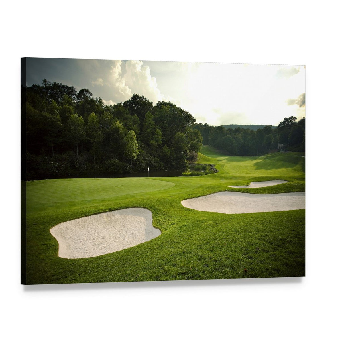 Golf Course Canvas Wall Art, single panel gallery wrapped canvas, angled product view