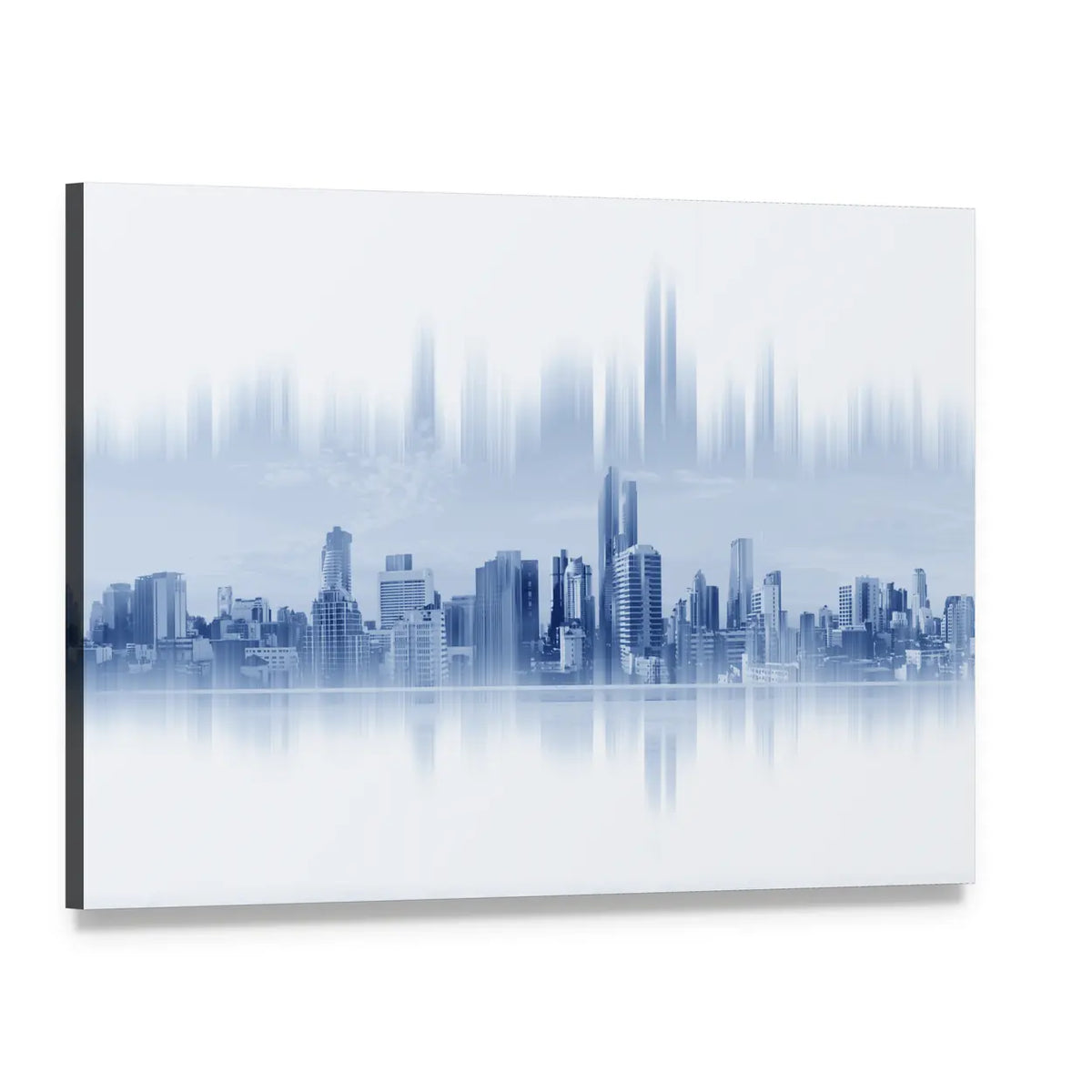 City Network Skyline Canvas Wall Art, single panel gallery wrapped canvas, angled product view