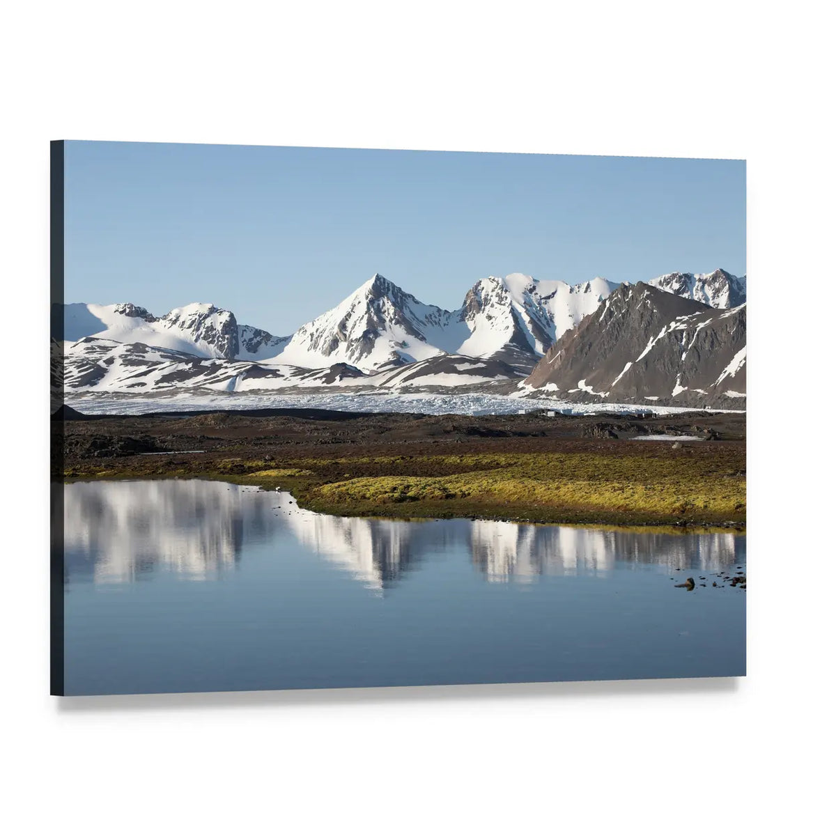 Arctic Summer Landscape Canvas Wall Art, single panel gallery wrapped canvas, angled product view