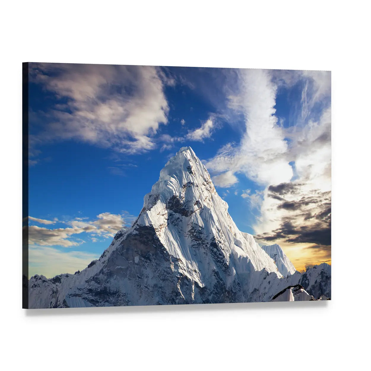 Evening View Of Ama Dablam In Nepal Canvas Wall Art, single panel gallery wrapped canvas, angled product view