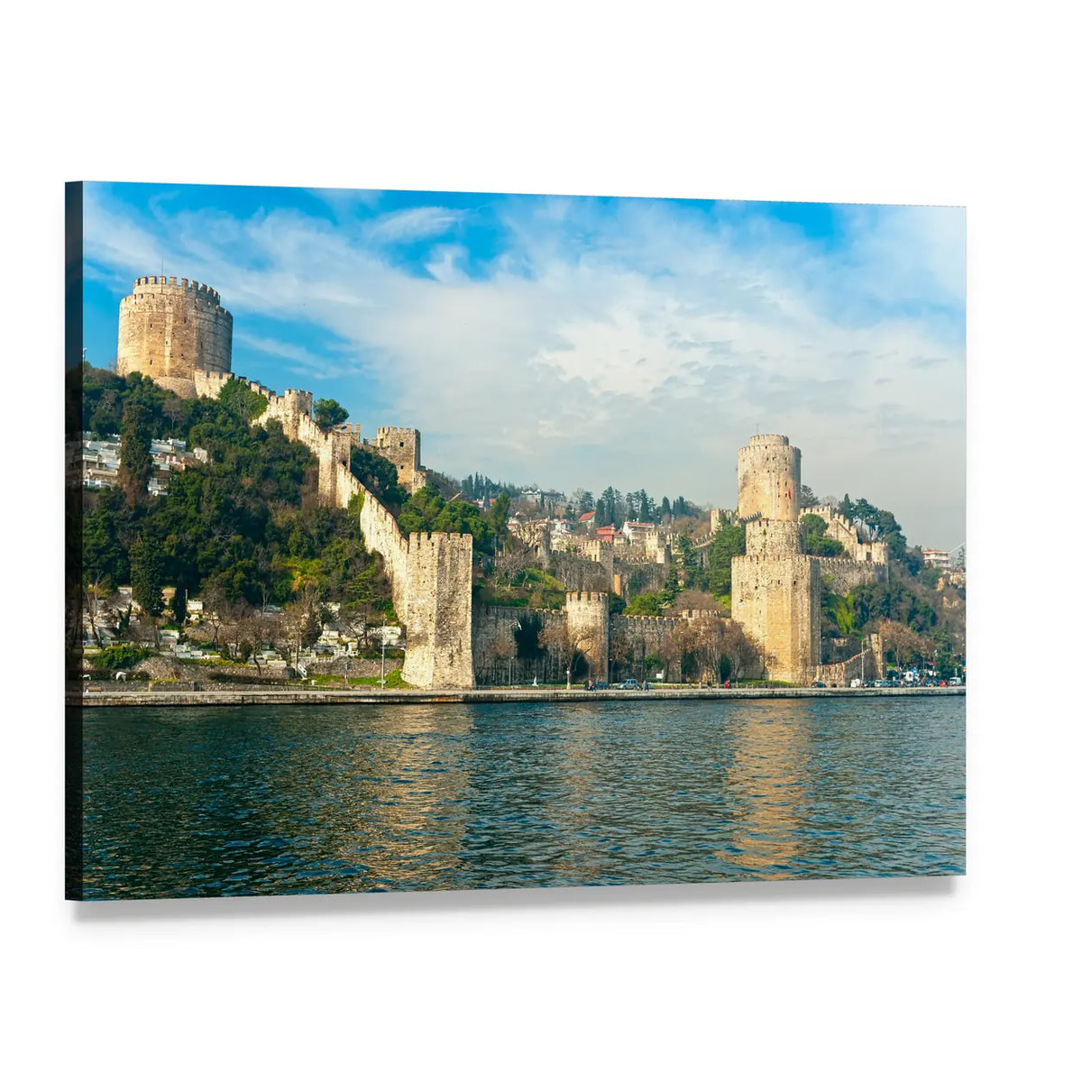 Rumeli Fortress in Istanbul Canvas Wall Art, single panel gallery wrapped canvas, angled product view