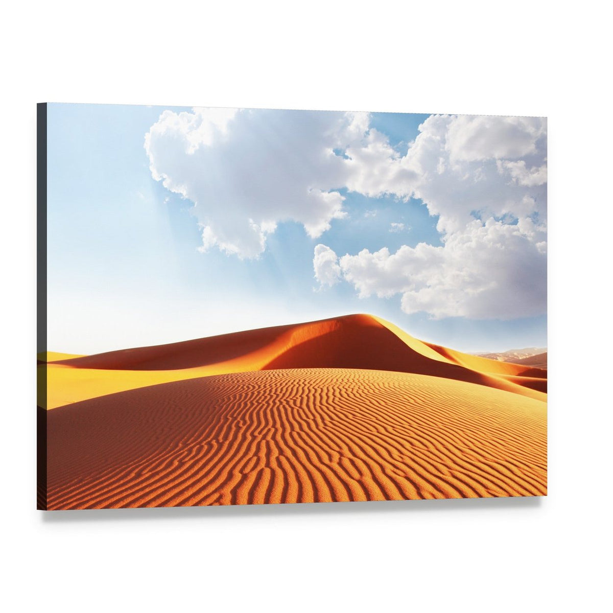 Sahara Desert Dunes at Daytime Canvas Wall Art, single panel gallery wrapped canvas, angled product view