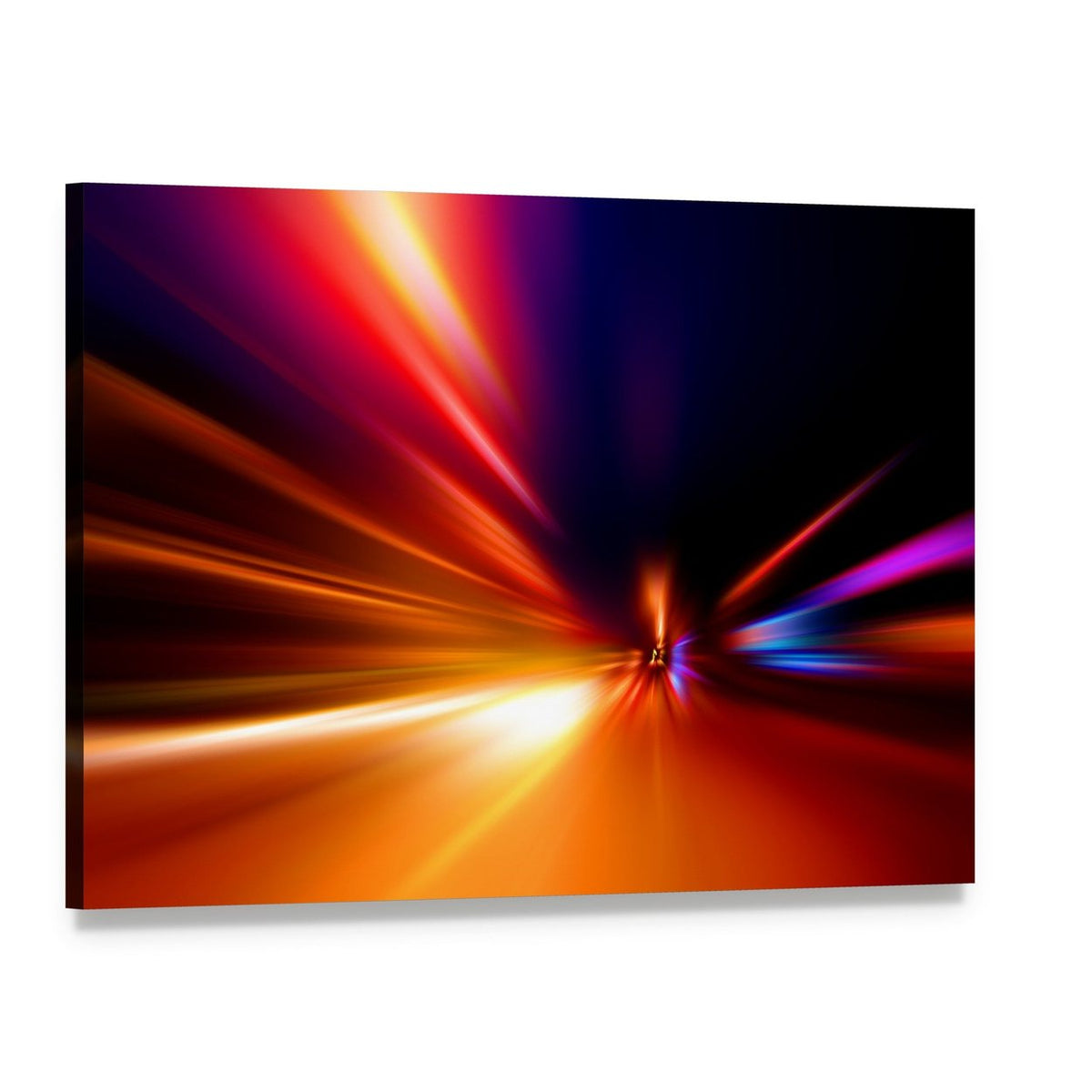 Speed Motion on Night Road Canvas Wall Art, single panel gallery wrapped canvas, angled product view