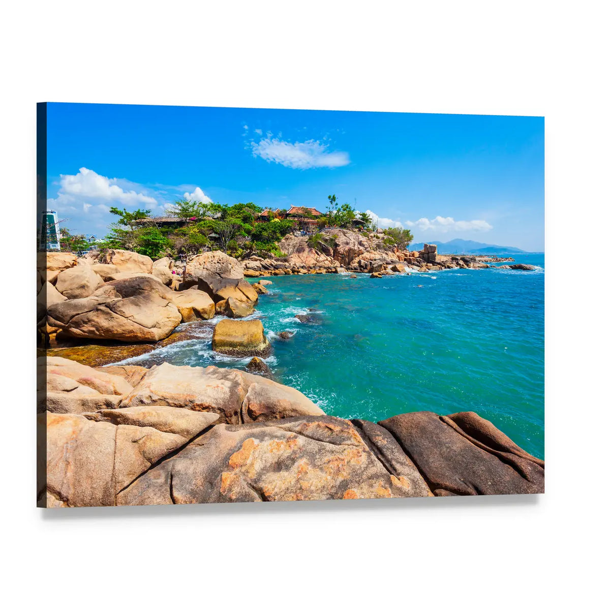 Hon Chong Cape, Vietnam Beach Scene Canvas Wall Art, single panel gallery wrapped canvas, angled product view