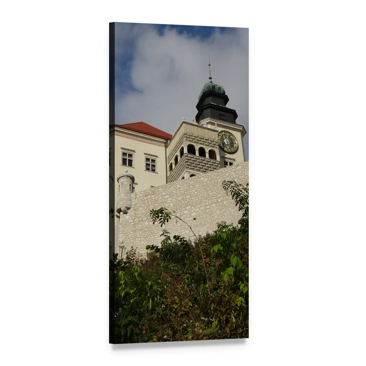 Pieskowa Skala Castle, Poland Vertical Canvas Wall Art, 1 panel 1 Vertical layout gallery wrapped canvas set, angled product view