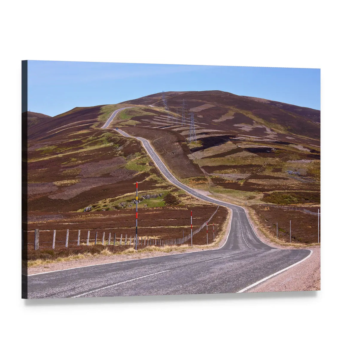 Winding Road in the Scottish Highlands Canvas Wall Art, single panel gallery wrapped canvas, angled product view