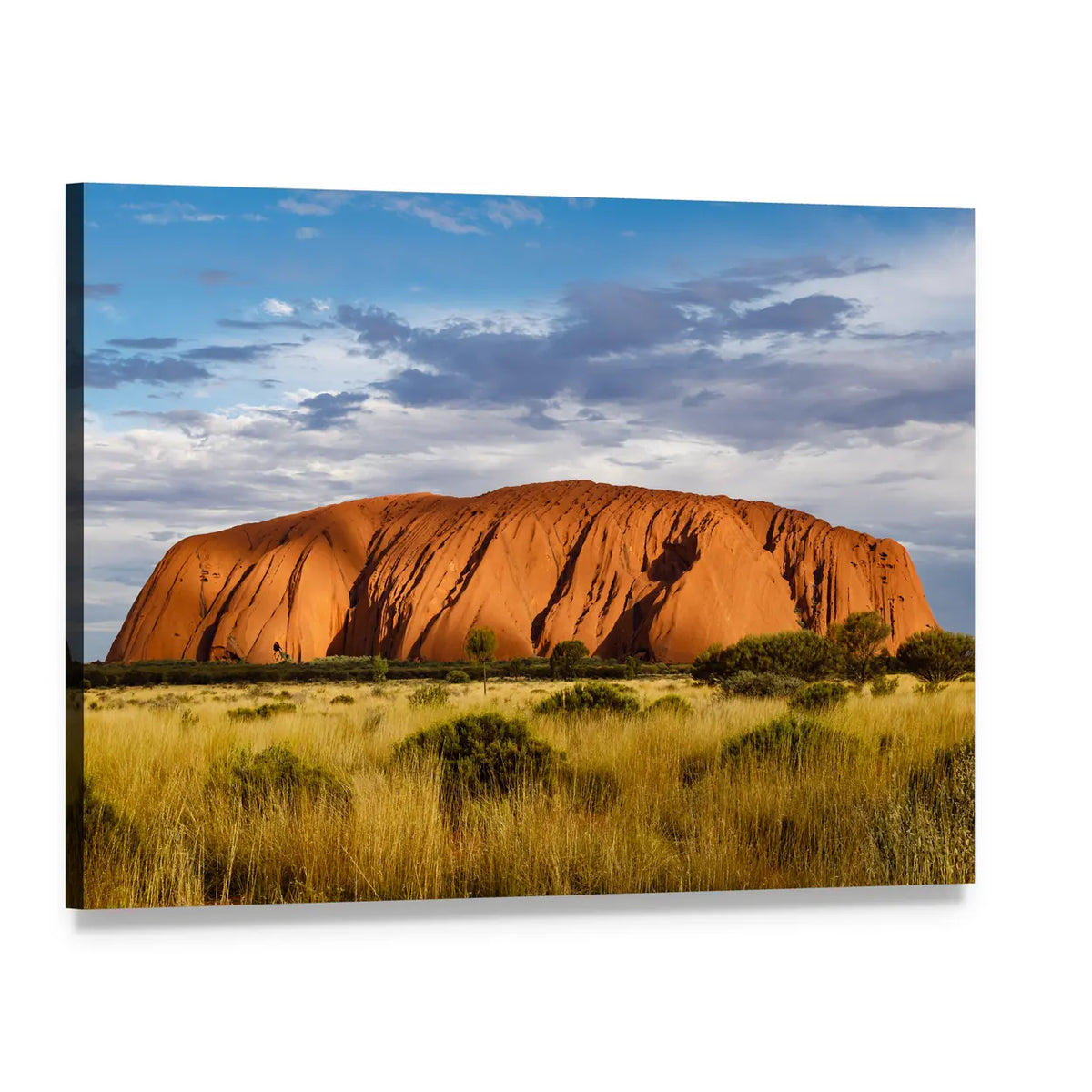 Uluru Red Sandstone Monolith Canvas Wall Art, single panel gallery wrapped canvas, angled product view