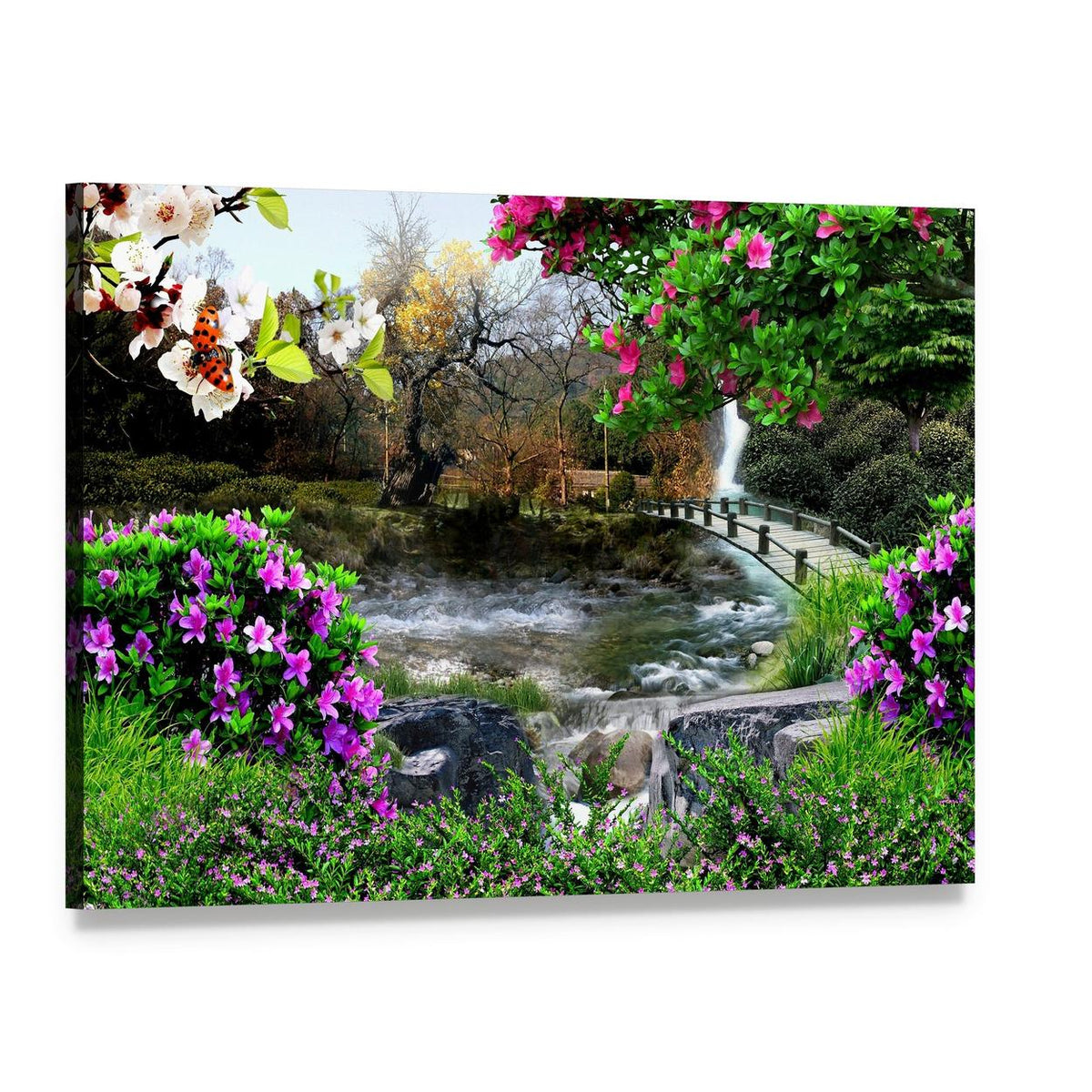 The Four Seasons Canvas Wall Art, single panel gallery wrapped canvas, angled product view