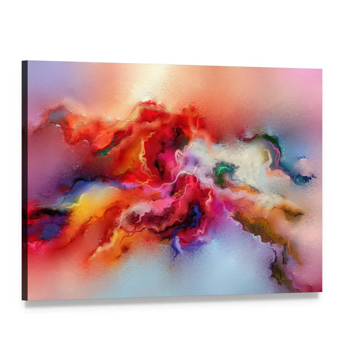 Colorful Brush Stroke Texture Canvas Wall Art, single panel gallery wrapped canvas, angled product view