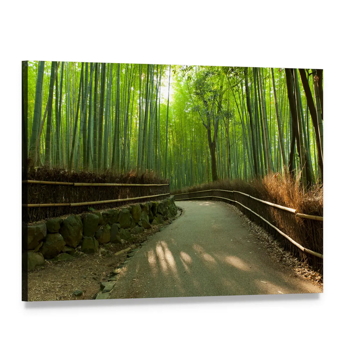 Arashiyama Bamboo Grove, Kyoto Canvas Wall Art, single panel gallery wrapped canvas, angled product view