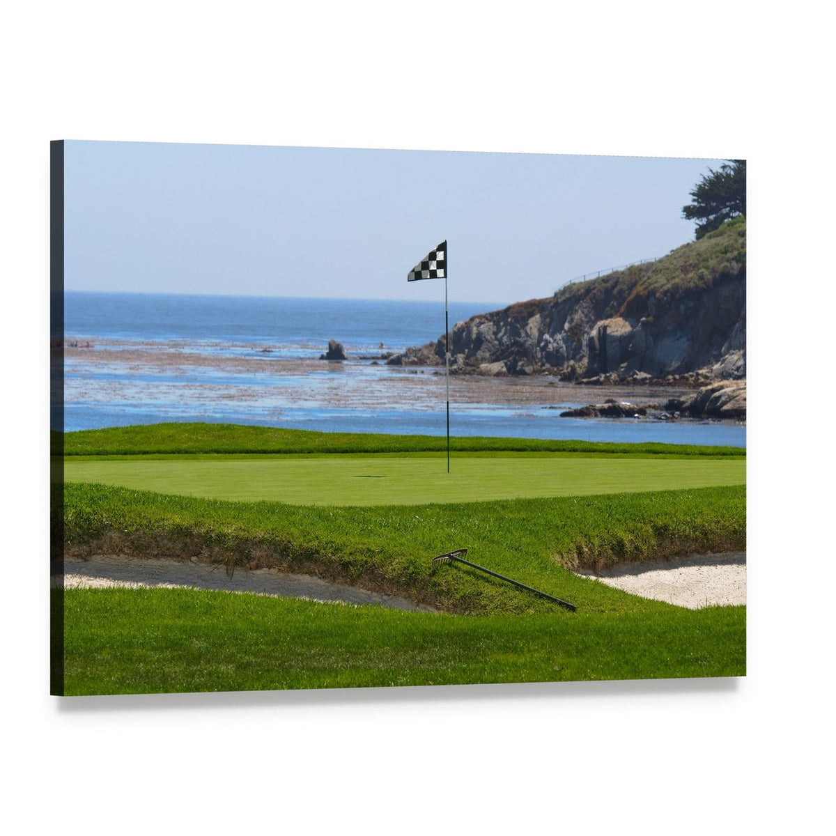 Golf Course and Ocean Canvas Wall Art, single panel gallery wrapped canvas, angled product view