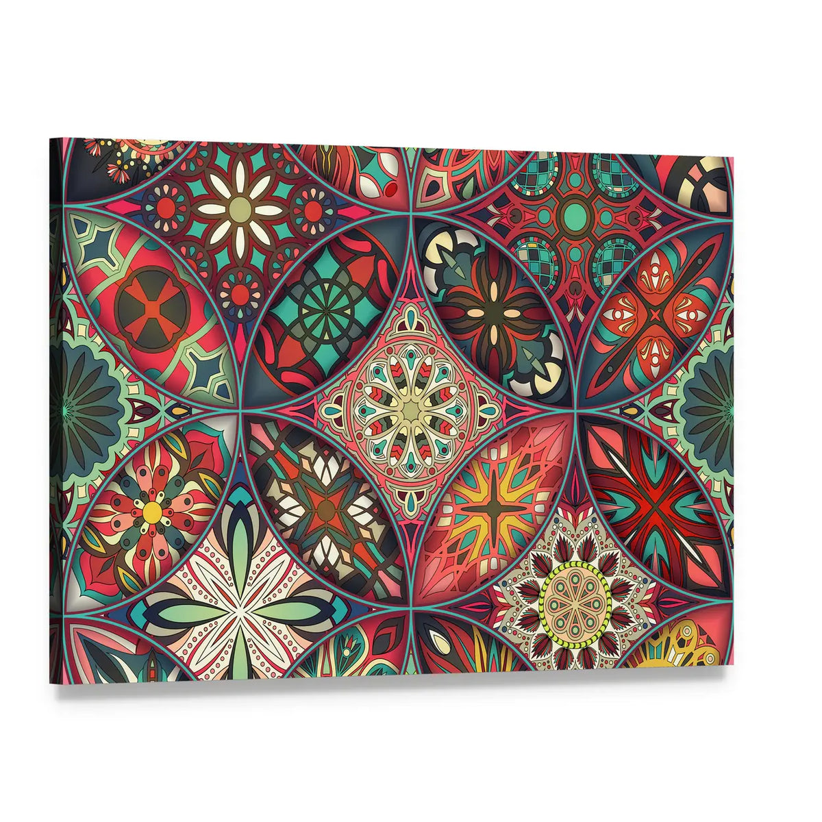 Vintage Mandala Elements Canvas Wall Art, single panel gallery wrapped canvas, angled product view
