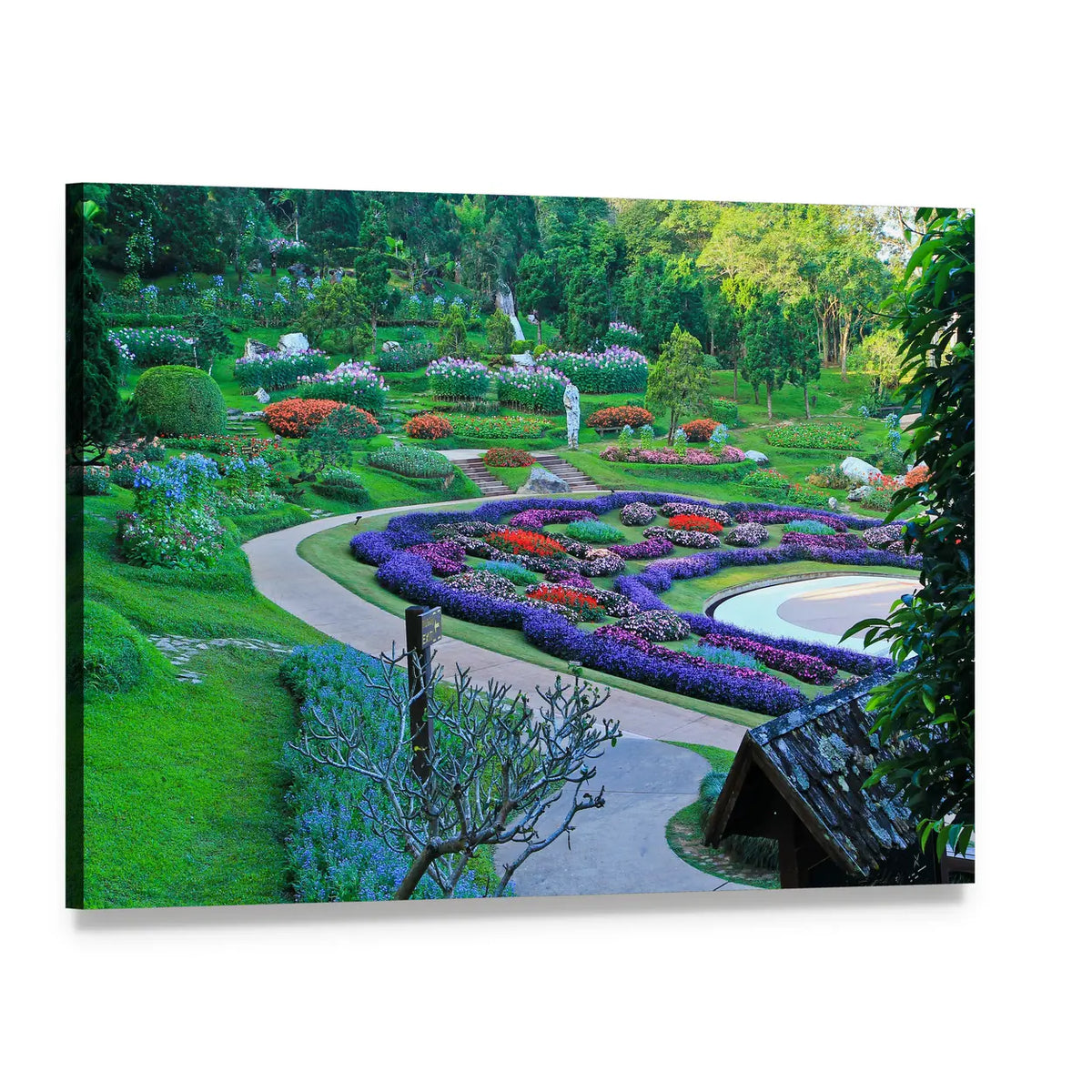 Park in Northern Thailand Canvas Wall Art, single panel gallery wrapped canvas, angled product view