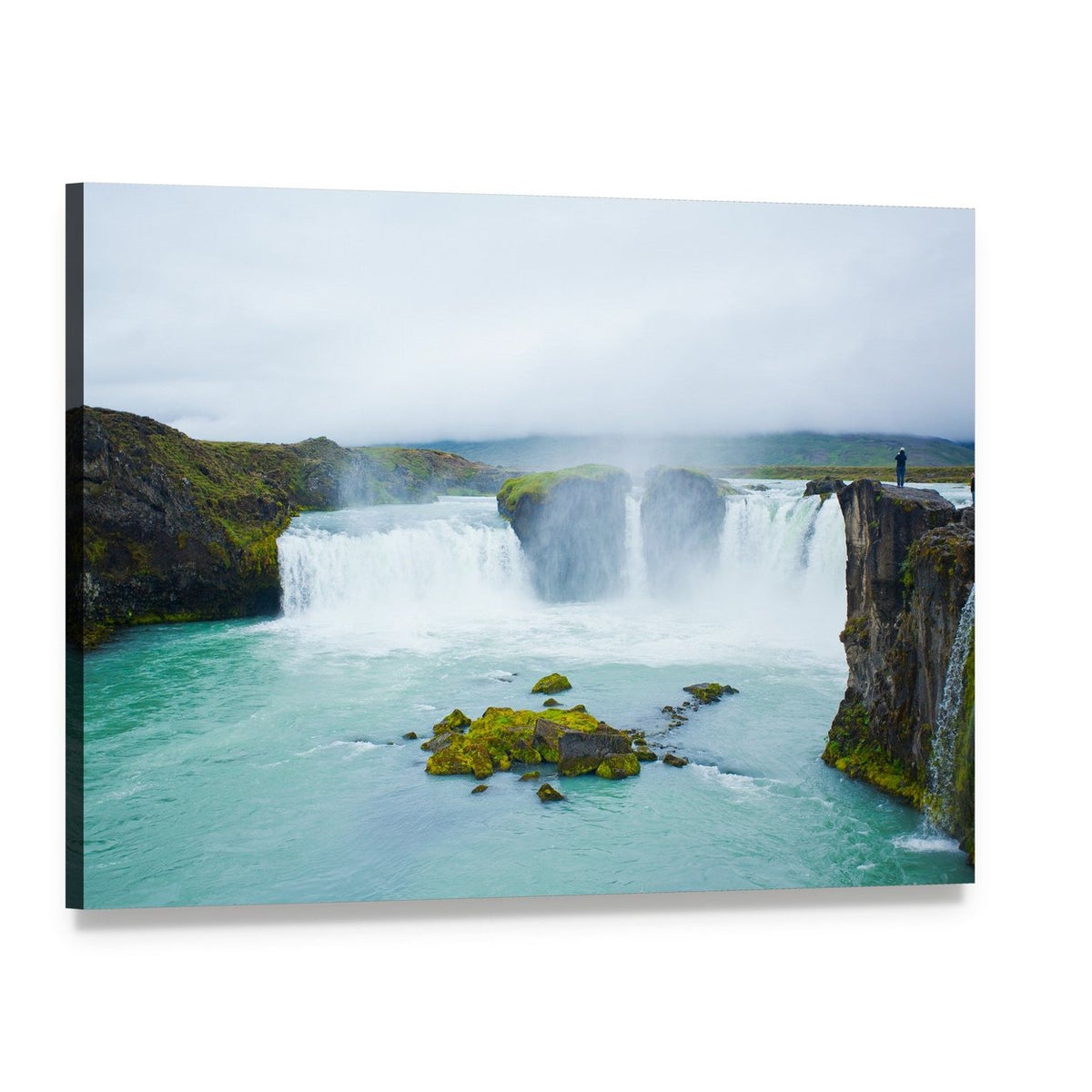 Godafoss Waterfall, Northern Iceland Canvas Wall Art, single panel gallery wrapped canvas, angled product view