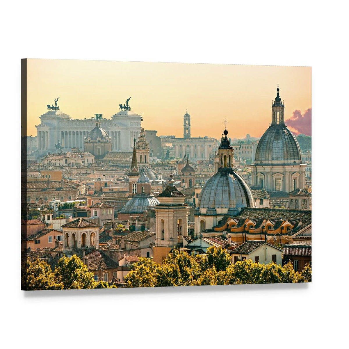 View of Rome from Castel Sant'angelo Canvas Wall Art, single panel gallery wrapped canvas, angled product view
