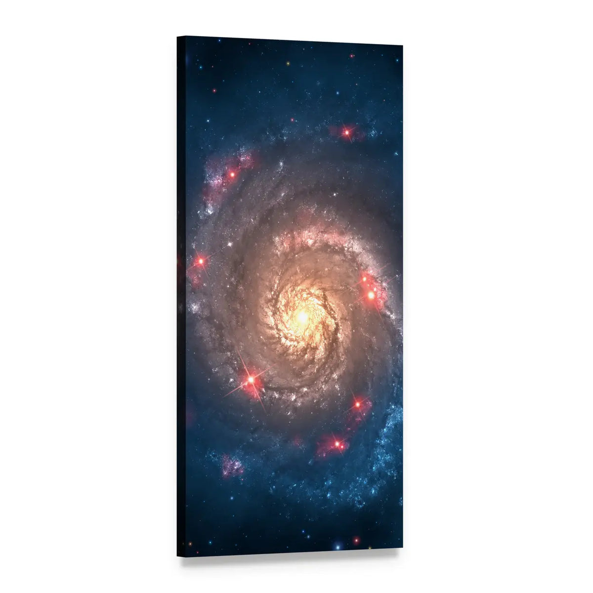 Far Galaxy in Sky Vertical Canvas Wall Art, 1 panel 1 Vertical layout gallery wrapped canvas set, angled product view