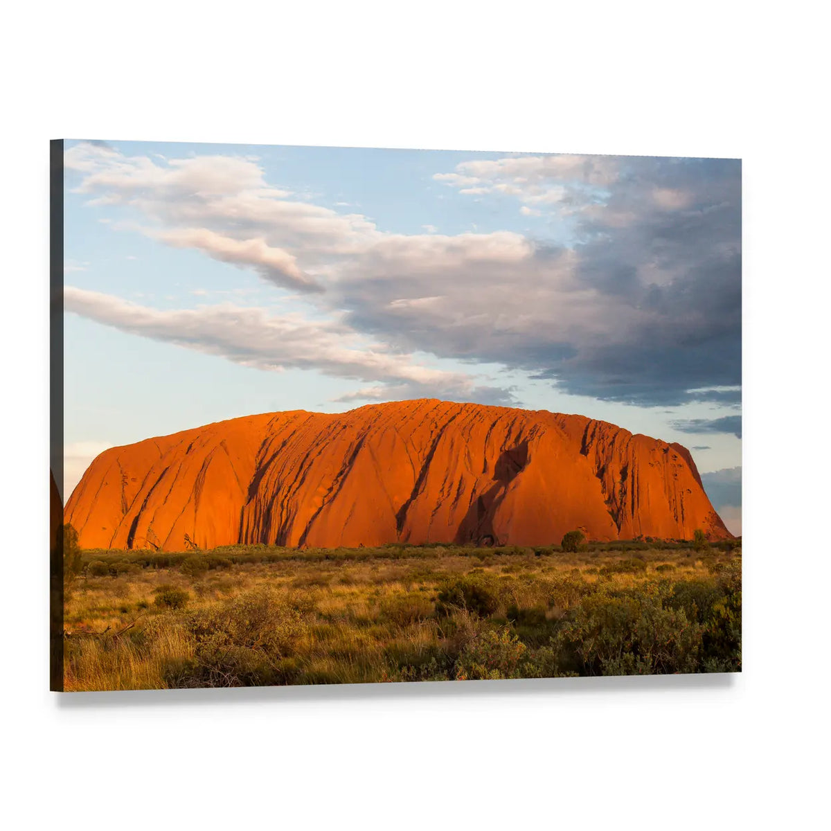 Sunset Over Ayers Rock Canvas Wall Art, single panel gallery wrapped canvas, angled product view