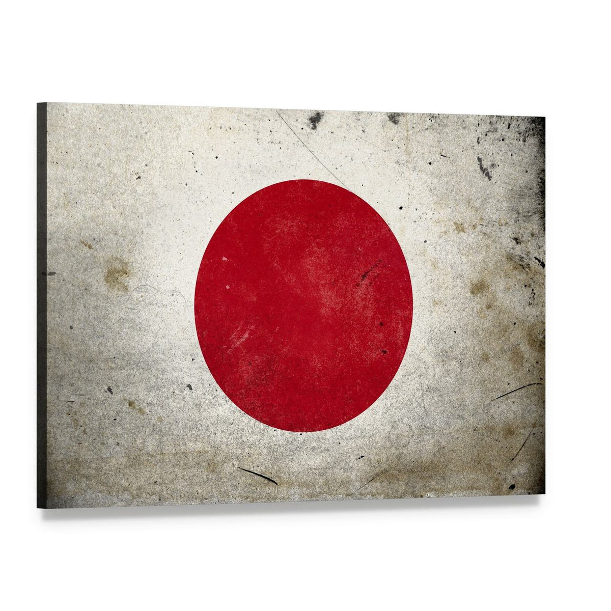 Vintage Distressed Japanese Flag Canvas Wall Art, single panel gallery wrapped canvas, angled product view