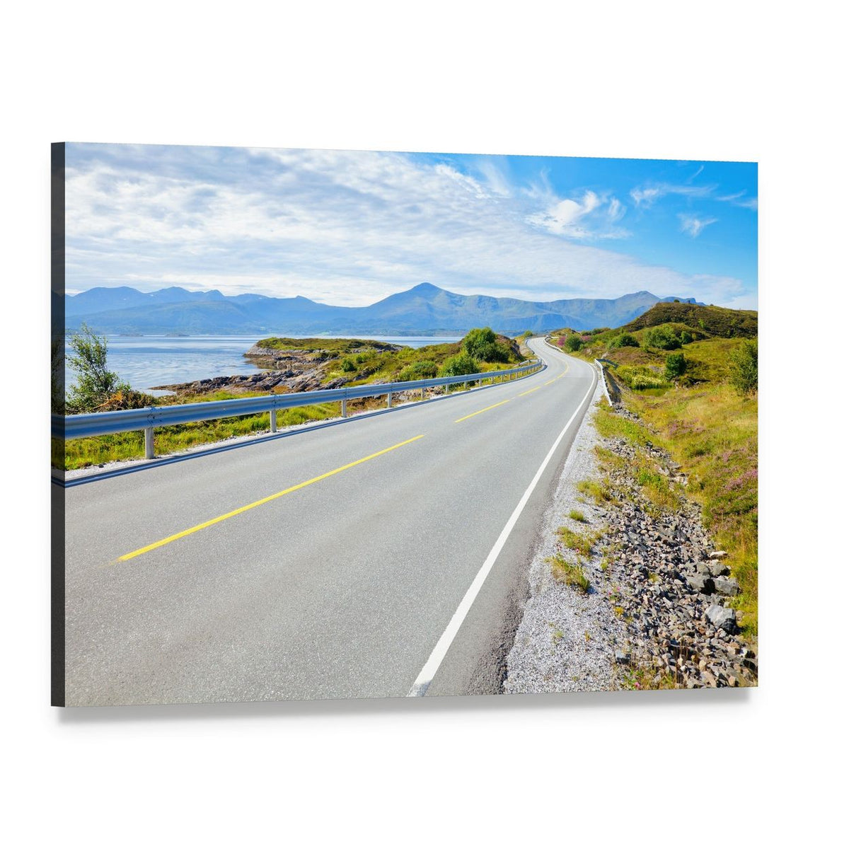 Atlantic Ocean Road, Norway Canvas Wall Art, single panel gallery wrapped canvas, angled product view