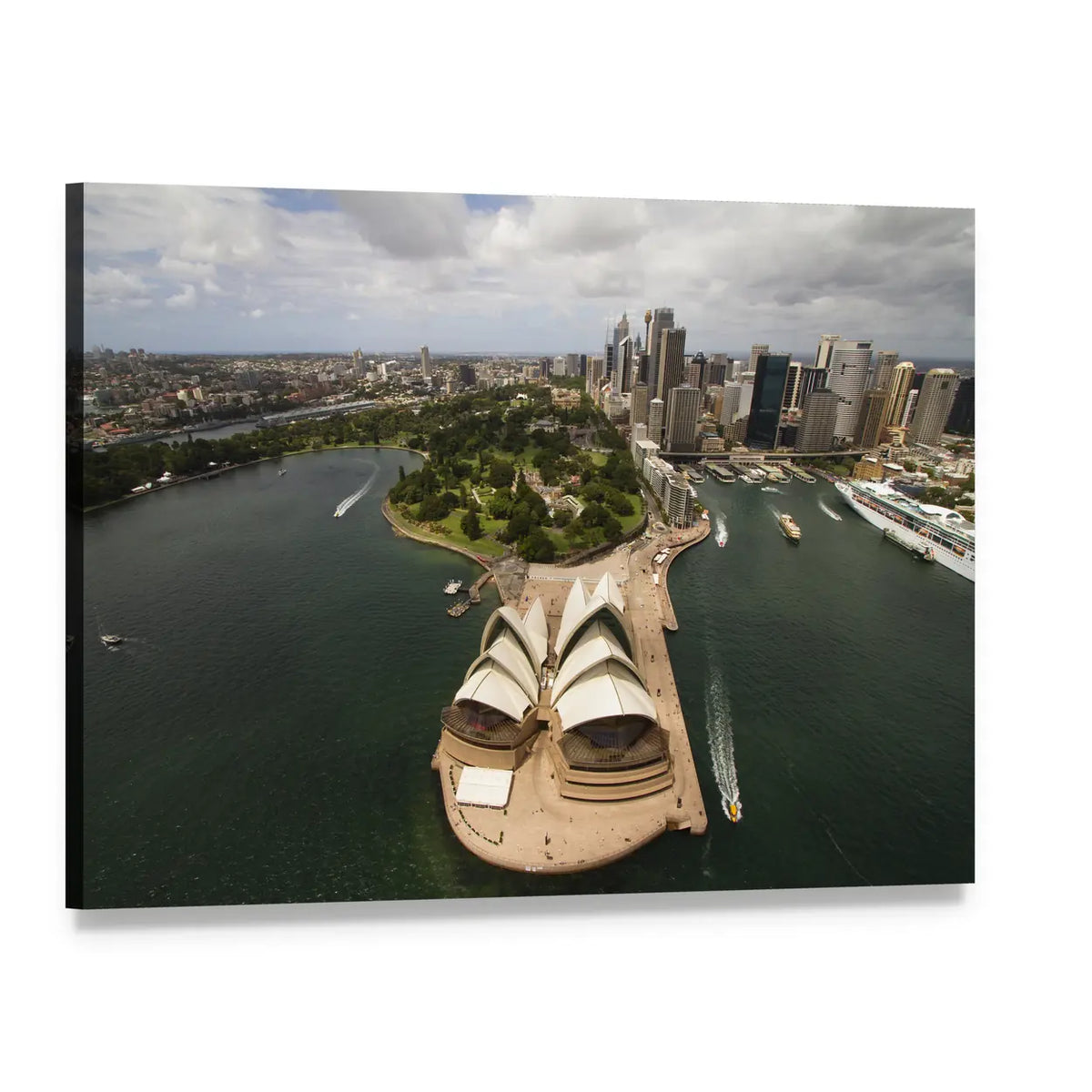 Aerial View of Sydney Harbour Canvas Wall Art, single panel gallery wrapped canvas, angled product view