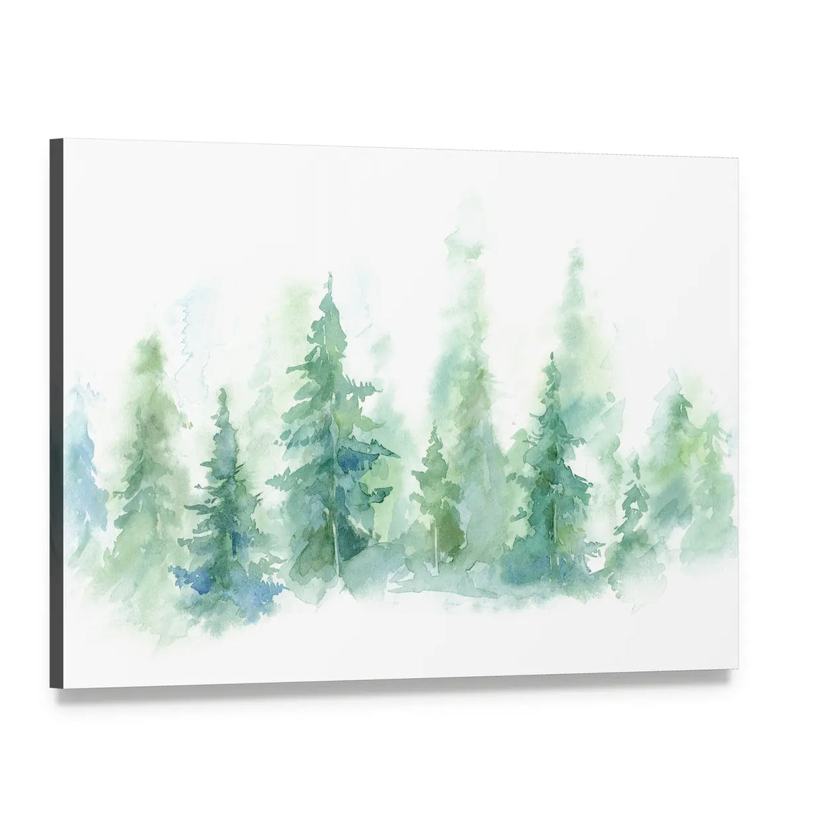 Foggy Winter Forest Canvas Wall Art, single panel gallery wrapped canvas, angled product view