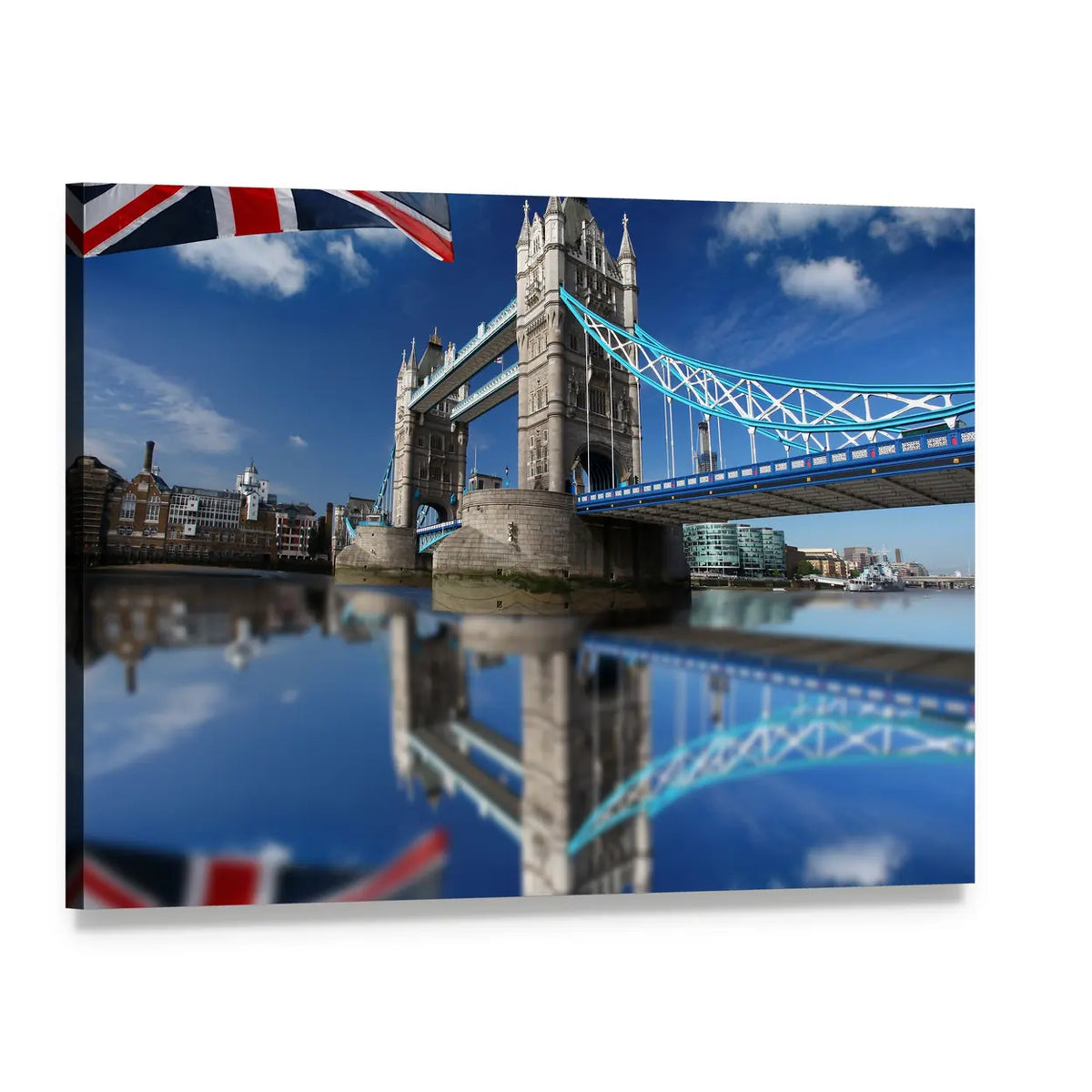 Tower Bridge London Canvas Wall Art, single panel gallery wrapped canvas, angled product view