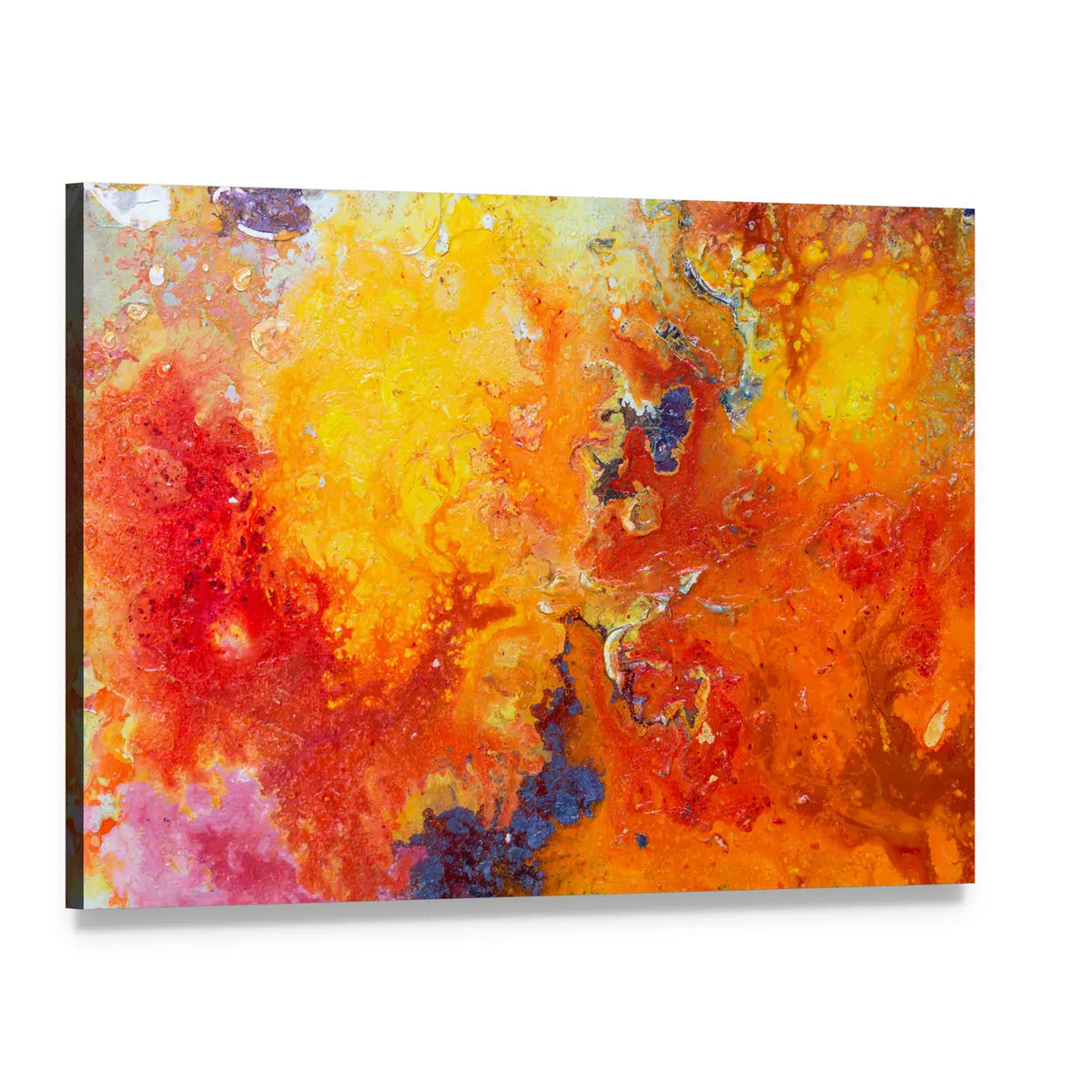 Bright Artistic Texture Canvas Wall Art, single panel gallery wrapped canvas, angled product view