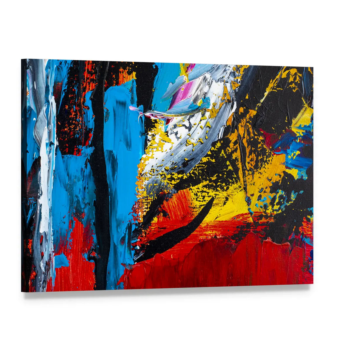 Fragment of Brushstrokes Canvas Wall Art, single panel gallery wrapped canvas, angled product view