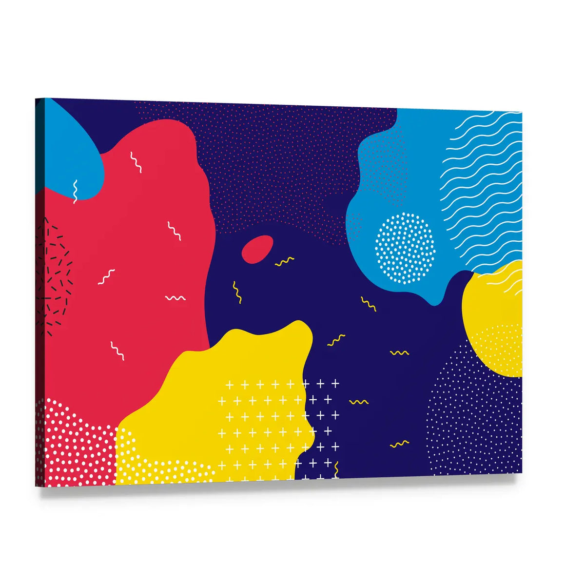 Pop Liquid Color Pattern Canvas Wall Art, single panel gallery wrapped canvas, angled product view