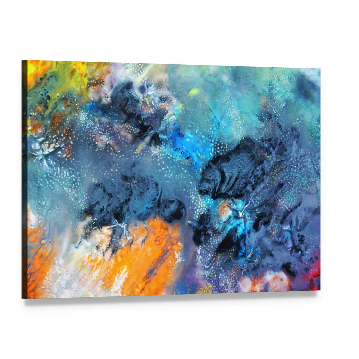 Icy Bright Texture Canvas Wall Art, single panel gallery wrapped canvas, angled product view