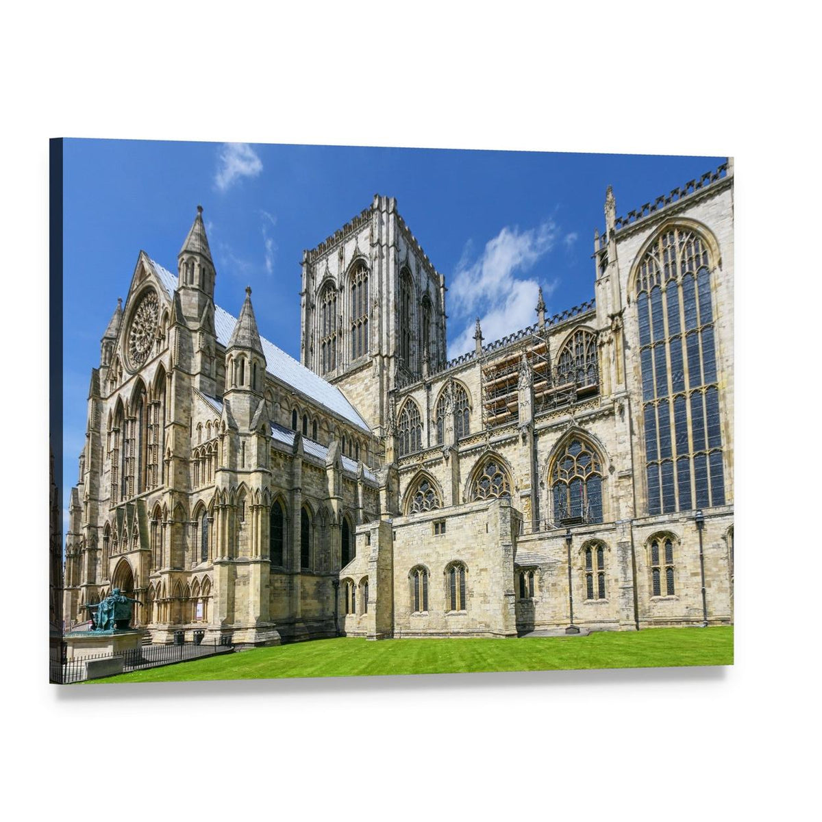 York Minster Gothic Cathedral in England Canvas Wall Art, single panel gallery wrapped canvas, angled product view