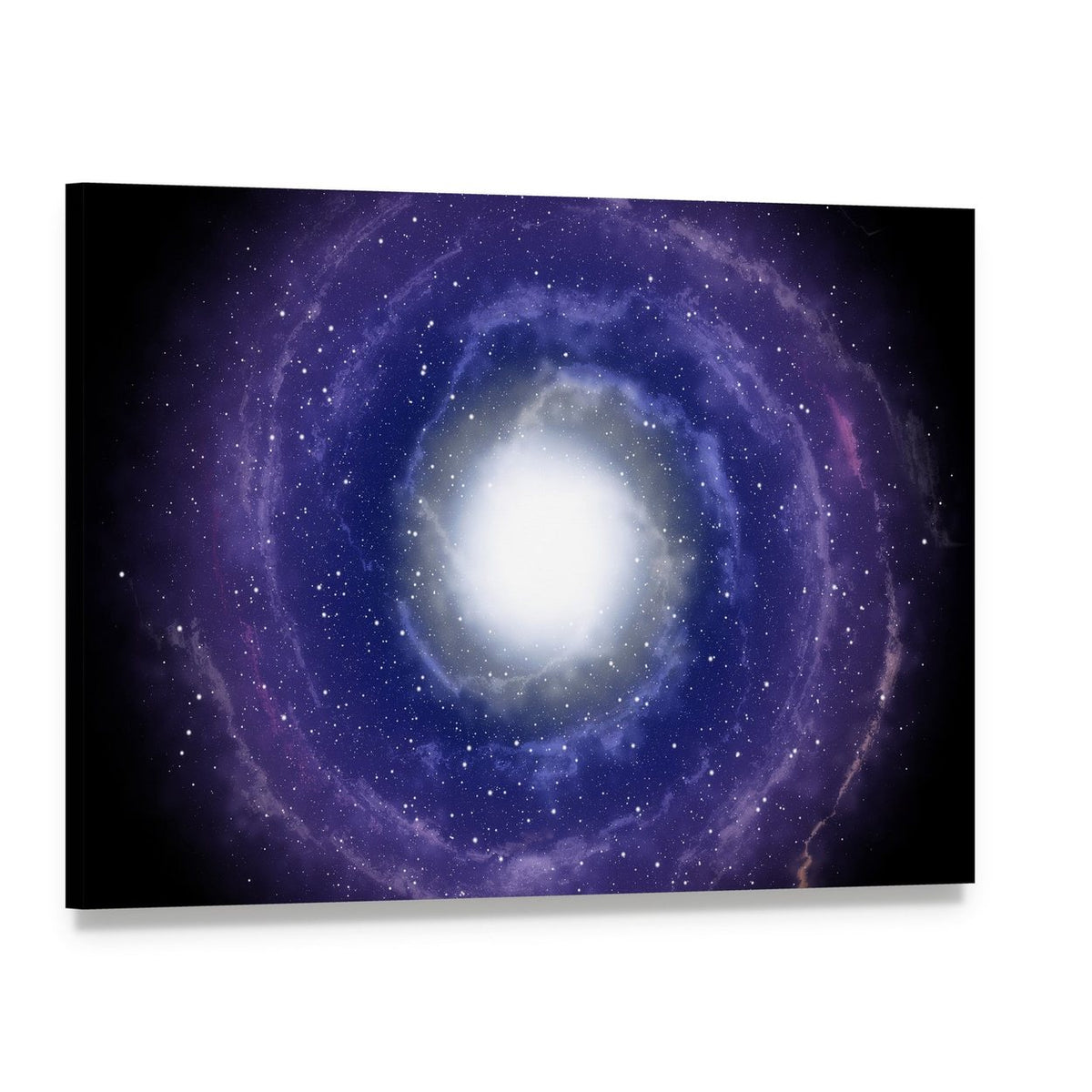 Deep Spiral Galaxy Canvas Wall Art, single panel gallery wrapped canvas, angled product view