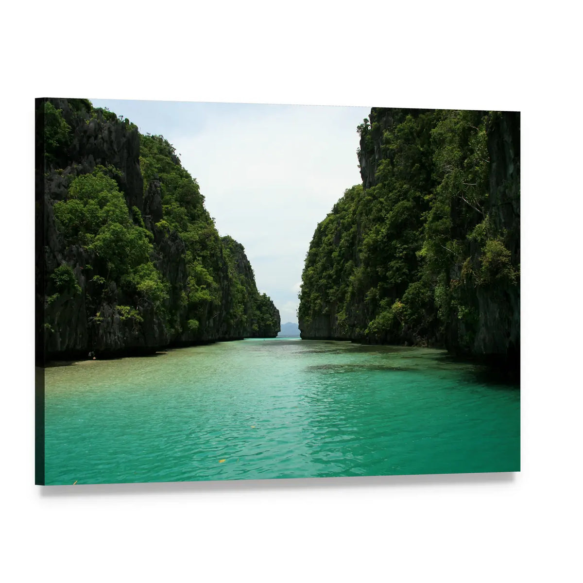 El Nido Turquoise Lagoon Canvas Wall Art, single panel gallery wrapped canvas, angled product view